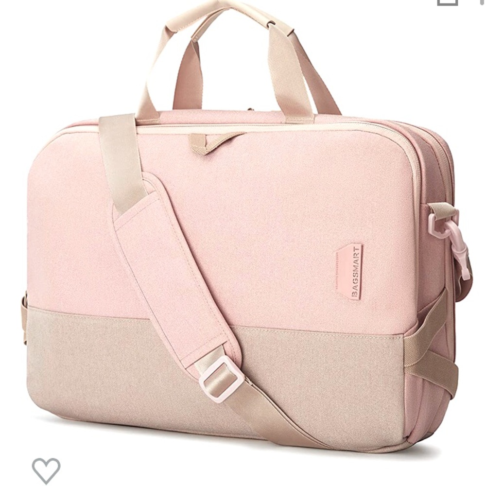 Lightly used light pink & cream women’s 15.6 laptop bag work bag travel bag